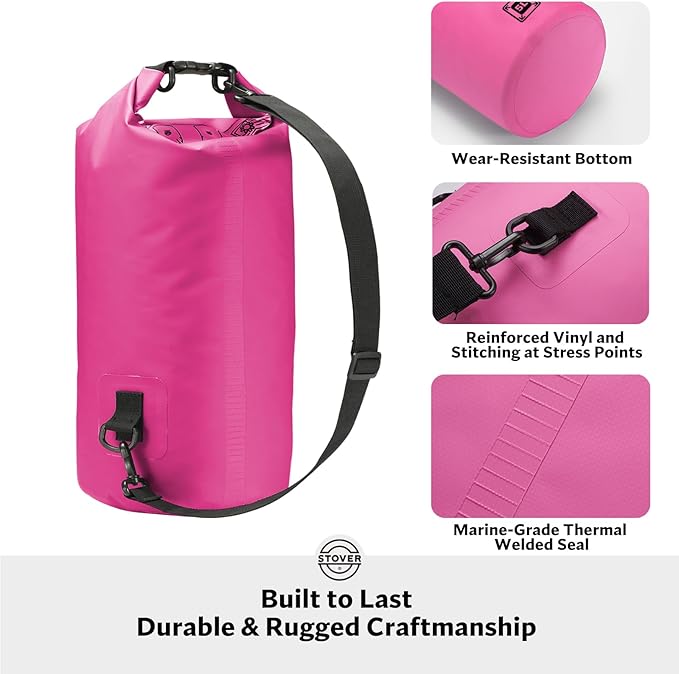 STOVER 5/10/25/30/40/55L Waterproof Dry Bag- Roll-Top Backpack w/Phone Case- - Image 3