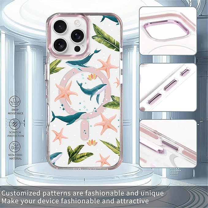 Case for iPhone 16 Pro Max, Sealife Whale Ocean Wildlife Clear Phone Case - Image 2