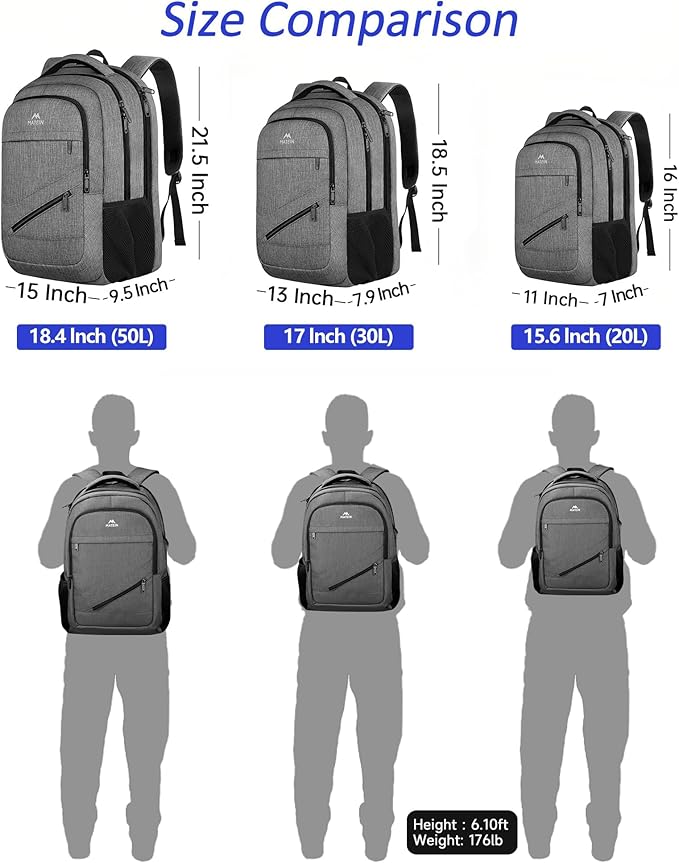 MATEIN 18 Inch Extra Large Laptop Backpack, 50 L Travel Backpack - Image 8