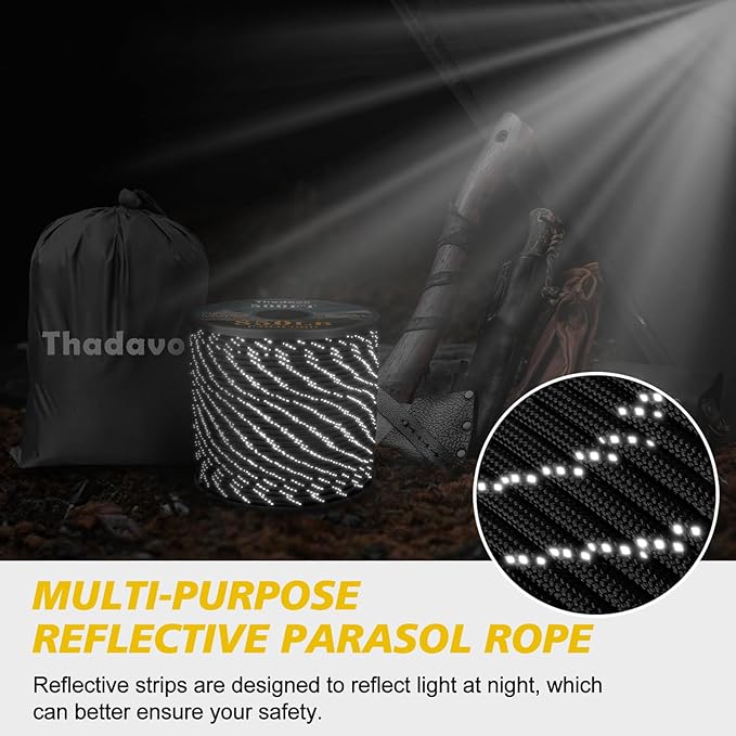 Reflective Paracord Rope 850Ib, 50/100/200/500/1000ft 4MM 11 Strand para Cords - Image 5