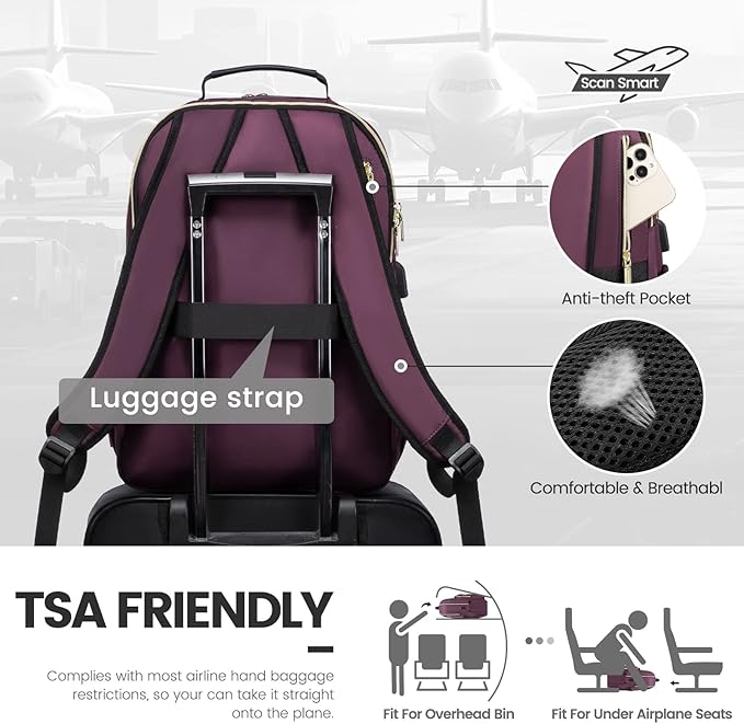 LOVEVOOK Laptop Backpack for Women 15.6 inch, Cute Womens Travel Backpack Purse - Image 6