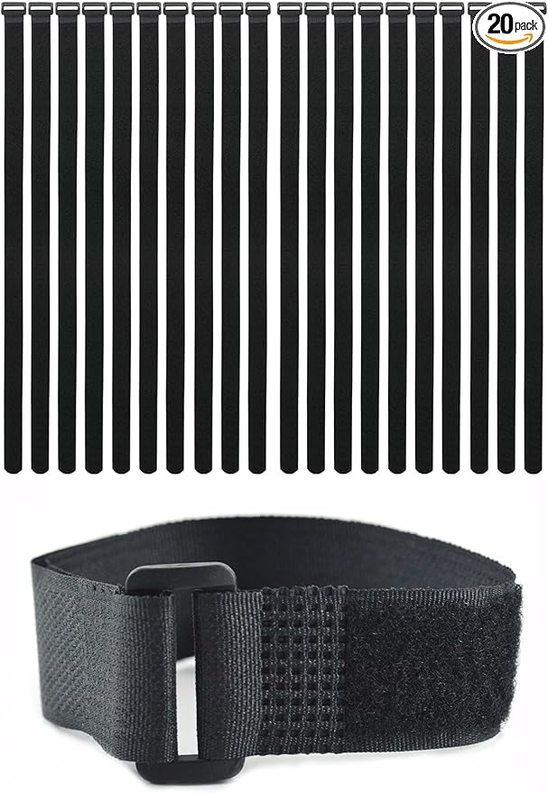 20 Pack Reusable Fastening Cable Ties and Cable Straps, Adjustable by Unknown