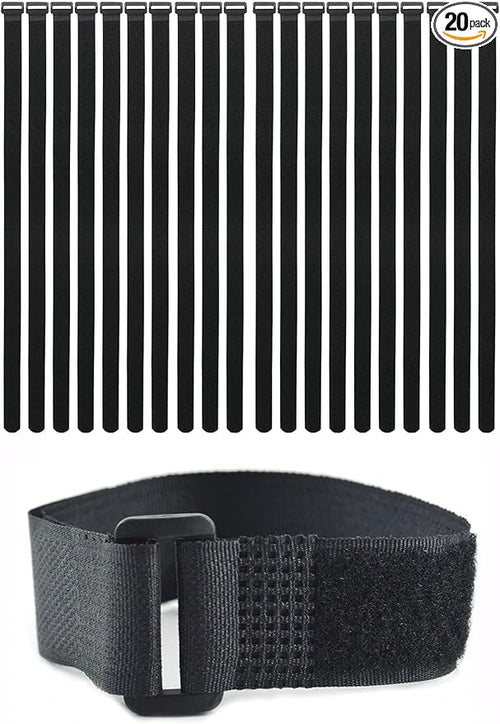 20 Pack Reusable Fastening Cable Ties and Cable Straps, Adjustable by Unknown