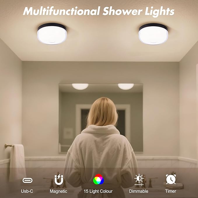 4-Pack Rechargeable Shower Lights - Image 3