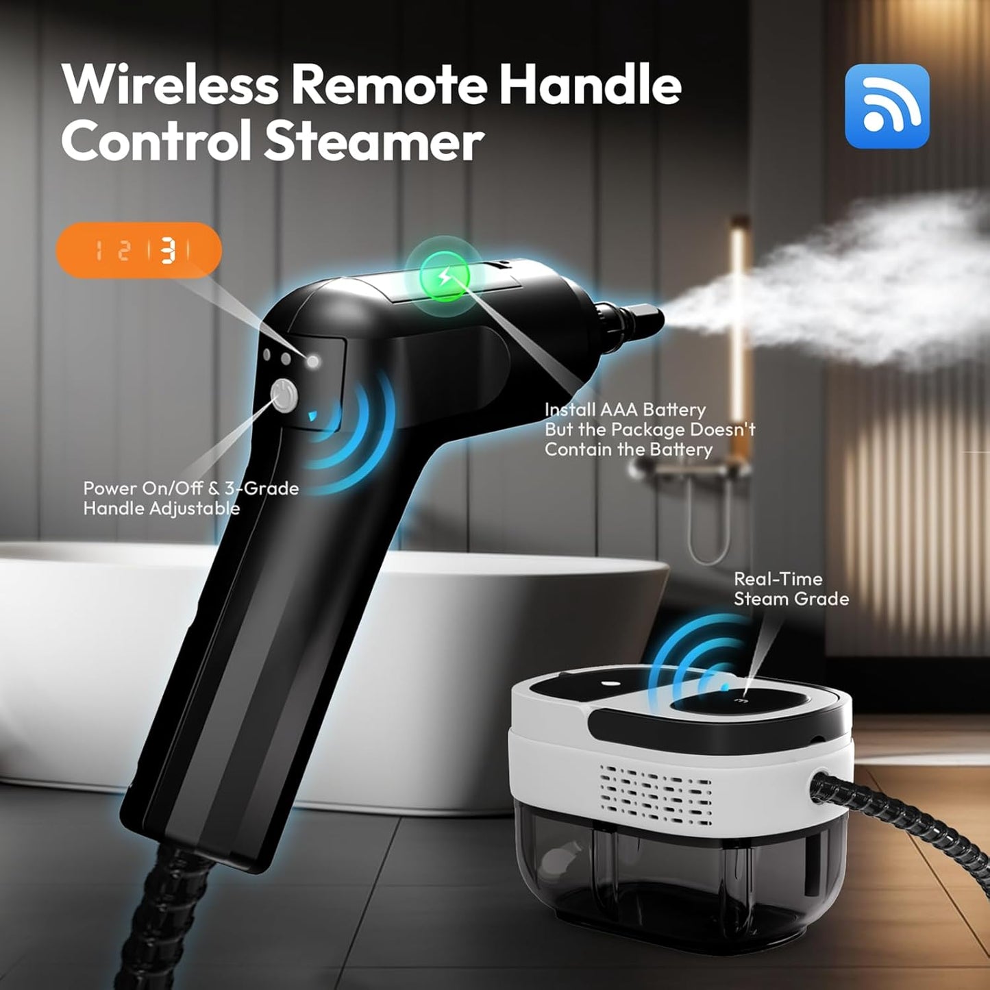 Steam Cleaner for Home, 2500w Steam Cleaner, High Pressure Steamer for Cleaning, 1.6L Water Tank, 3 Level Steam Control, High Heat Handheld Steamer for Kitchen, Bathroom, Upholstery, Car, Furniture
