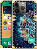 Compatible with iPhone 14 Pro Case, Starry Sky Colourful Mandala Luxury Golden by Unknown