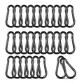 Black Carabiner, Heavy Duty Galvanized Steel Spring Snap Hook Carabiner Clips by High-PQ