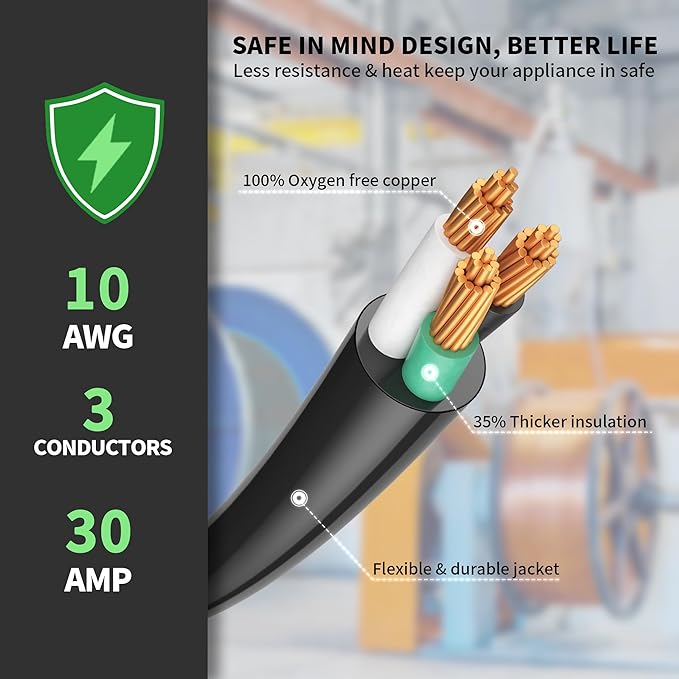 POWGRN 30 Amp RV Extension Cord 100 FT Outdoor - Image 3