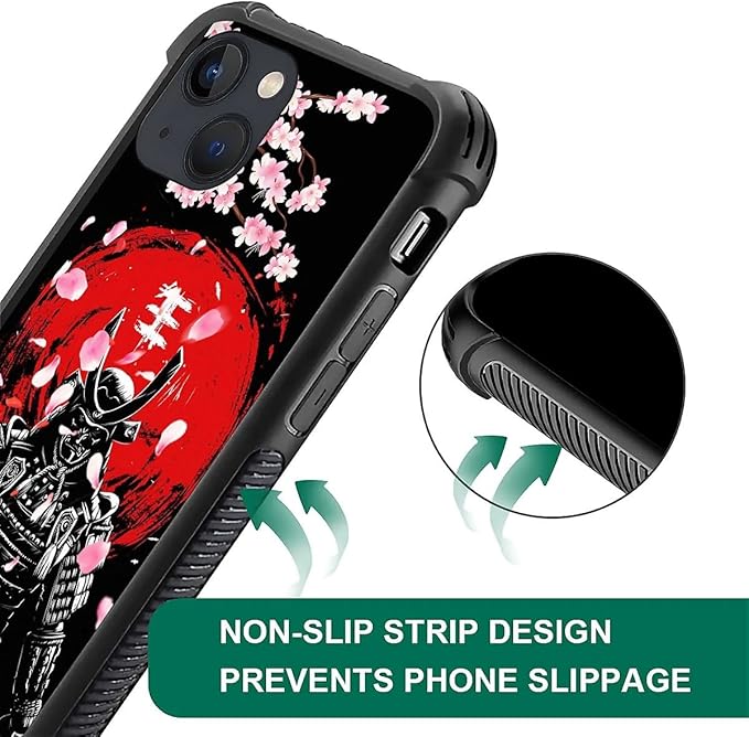for iPhone 14 Case, Sakura Japanese Samurai Pattern Graphic Design Girl Boy - Image 6