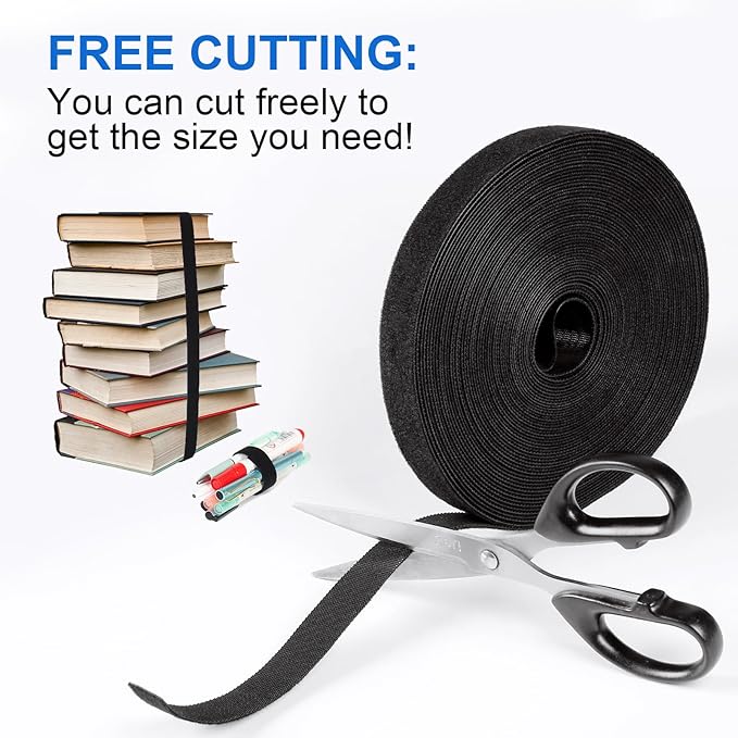 OneLeaf Fastening Cable Management Roll, 20ft x 3/4inch Cut to Length Straps - Image 4