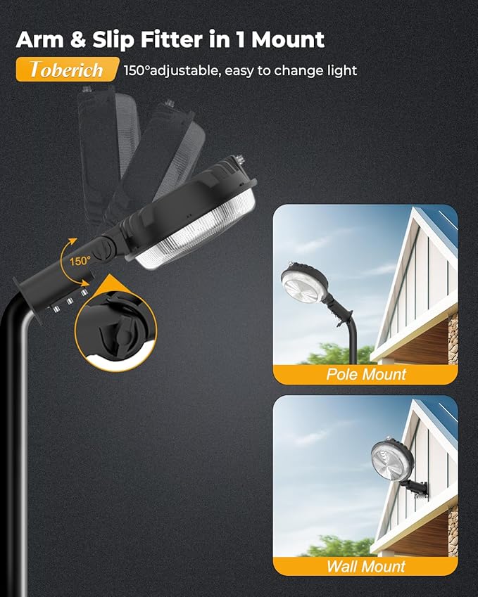 toberich LED Barn Light, 150W 20000LM Yard Area Lights Dusk to Dawn Outdoor - Image 5