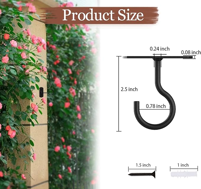 Ceiling Hooks for Hanging Plants 2Pack 2.5in, Wall Plant Hooks for Plants - Image 2