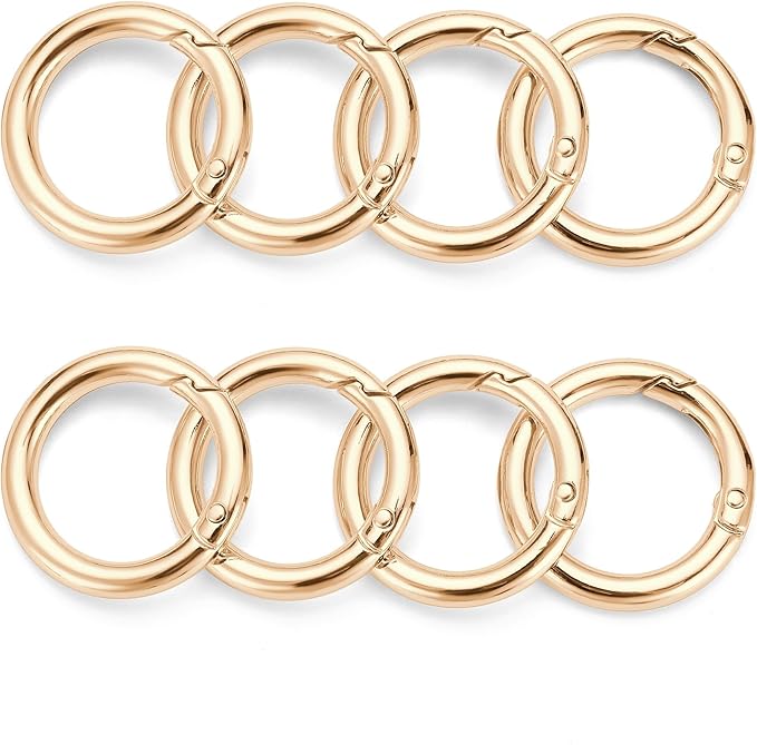 Gkeygo Key Ring Clip, 1 Inch Keychain Rings, 8 Pack Round Carabiner Clip - Image 7