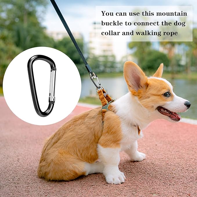 Carabiner Clips, Upins Aluminum Locking Spring Hook Keychain D Shape Heavy Duty - Image 6