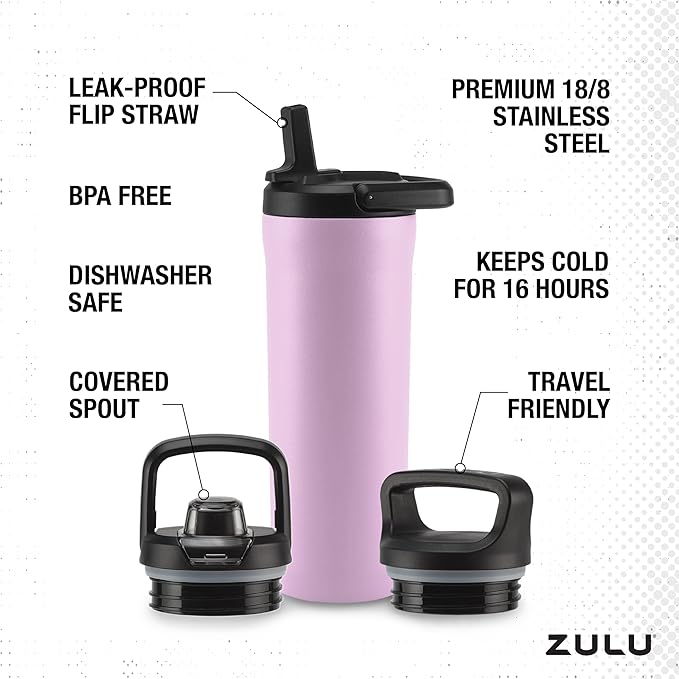 ZULU Base 18oz Kids Stainless Steel Water Bottle - Image 4