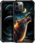 for iPhone 11 Pro Max Case, Star Cave Hungry Wolf Pattern Graphic Design Girl by FKBRCL4U