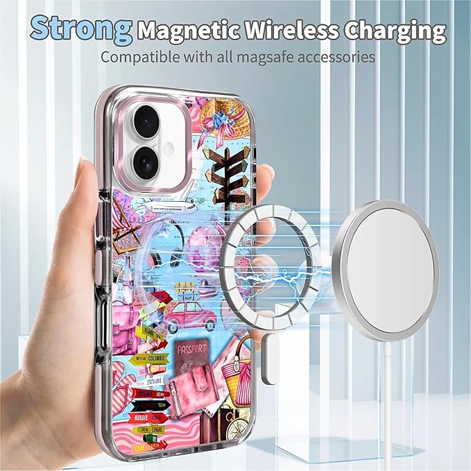 Case for iPhone 16 Plus, Cover Holiday Trip World Map Phone Case Design，for - Image 4