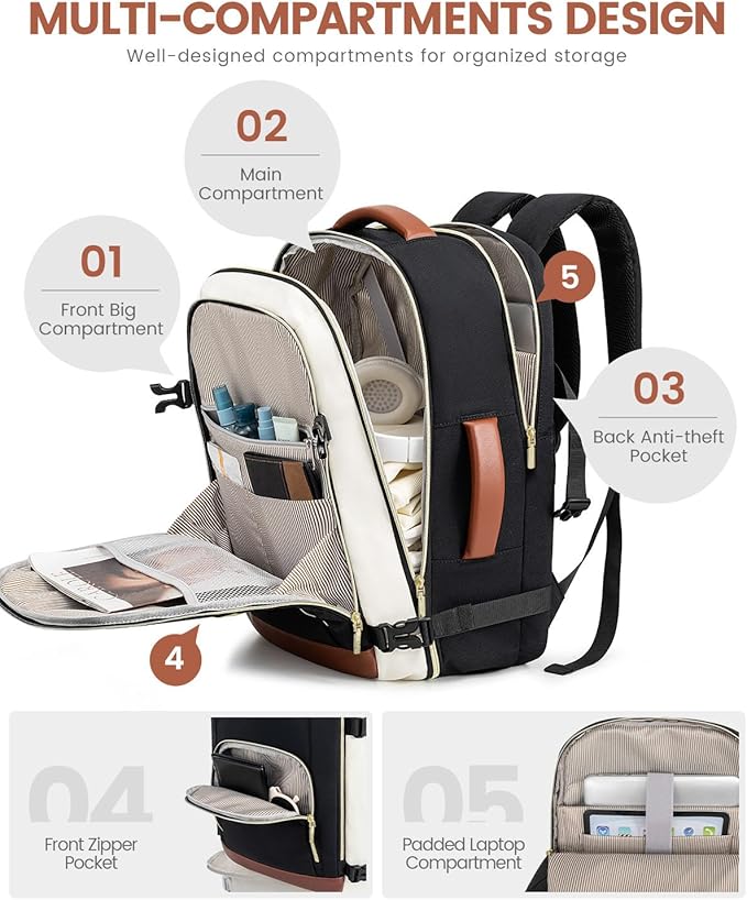 LOVEVOOK Travel Backpack For Women Flight Approved, 40L Carry on Backpack for - Image 4