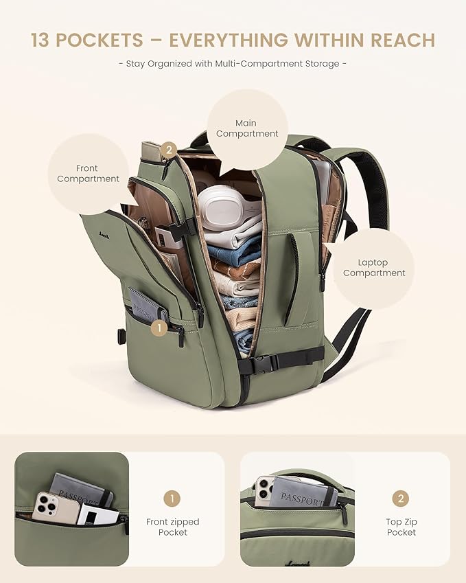 LOVEVOOK Travel Backpack for Women & Men, 40L Large Carry On Backpack Airline - Image 8