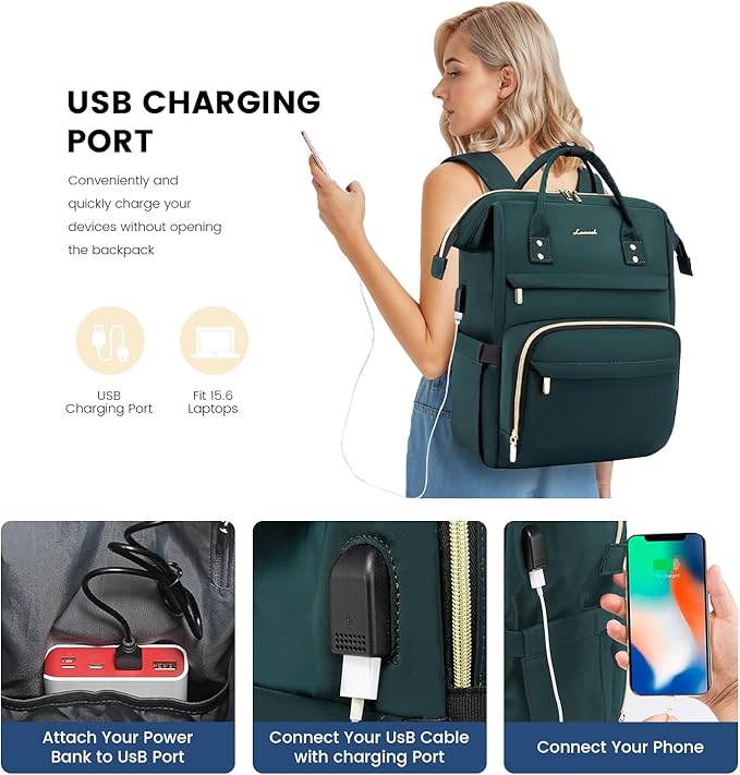 LOVEVOOK College Laptop Backpack, 15.6 Inch Travel Backpack - Image 3