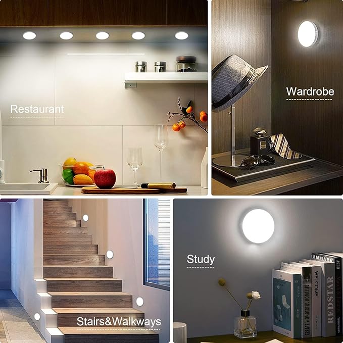 6 Pack Motion Sensor Light Indoor, USB Rechargeable Night Light, Long Last - Image 7