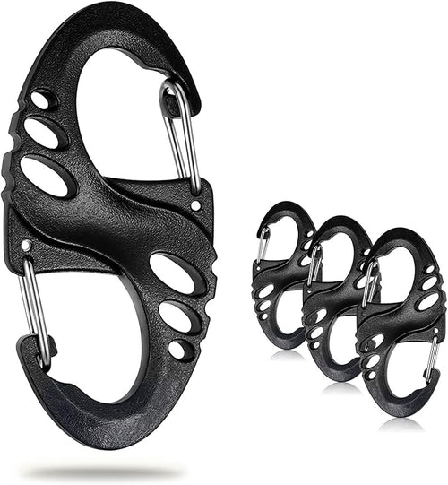 12 Pack 2" Carabiner Clip Plastic S Carabiner Clips Paracord Keychain Hooks by CooBigo