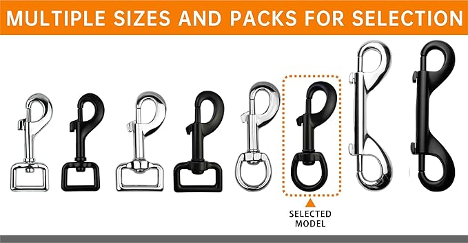 Garwor 3/4" Heavy Duty Swivel Snap Hooks Black Electrophoresis Coating - Image 6
