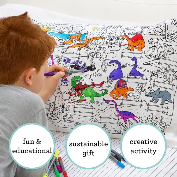 Coloring Pillowcase for Kids – Reusable DIY Pillow Cover - Image 3