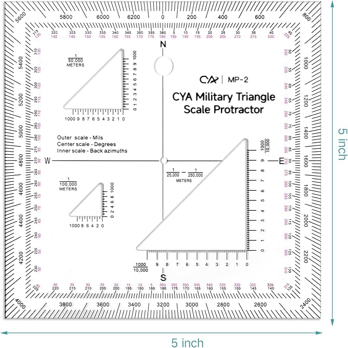 Zonon 5 Inch Military Map Protractor Military Style Utm/mgrs Coordinate Scale - Image 2
