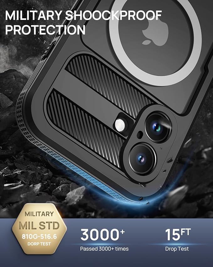 Lanhiem Magnetic Case for iPhone 16 Plus, IP68 Waterproof Dustproof Phone Case - Image 5