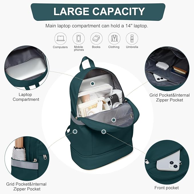 coofay Gym Backpack For Women Men Dance Sports Backpack - Image 4
