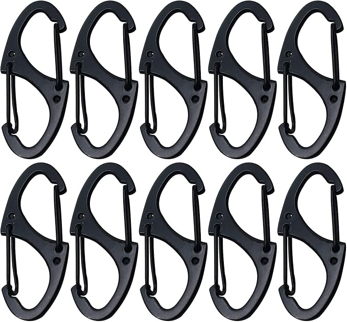 Small Carabiner Clips 1.6 inch Metal Double Sided Spring Gate Snap Hooks by Bytiyar
