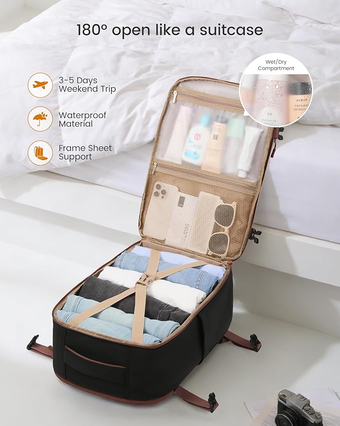 LOVEVOOK Travel Backpack for Women, 42L Airline Approved Carry On Backpack - Image 6