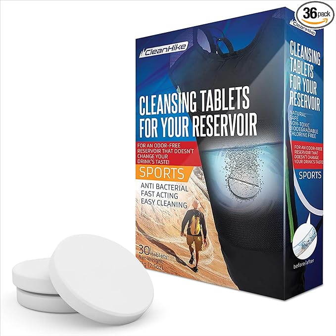 CleanHike Hydration Bladder Cleaning Tablets, Individually Wrapped Effervescent by CleanHikeOfficial