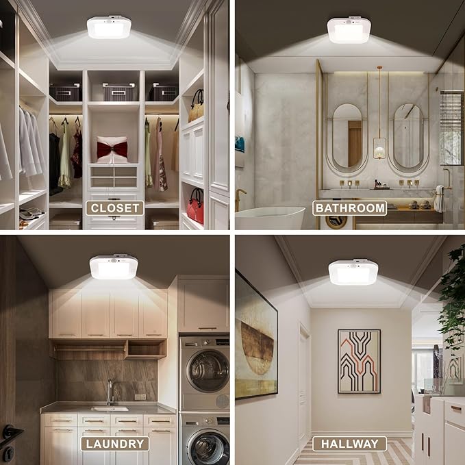 Rechargeable Motion Sensor Ceiling Light, 220LM 6000K Closet Light - Image 3