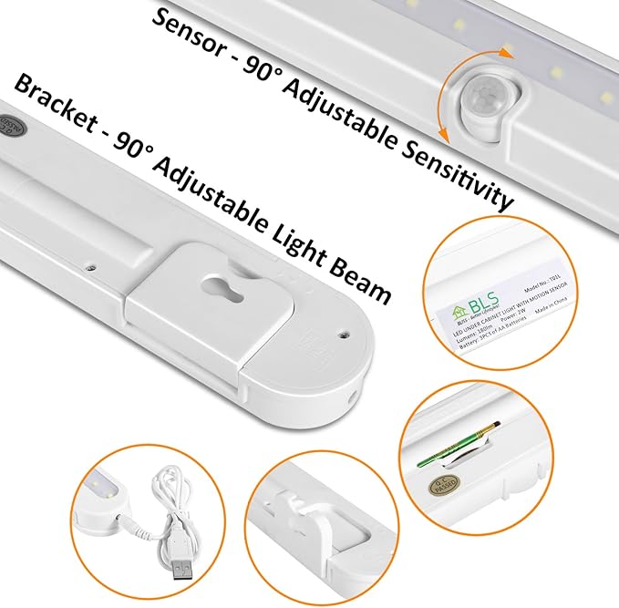 BLS T01L LED Closet Light, Super Bright 20 LED Under Cabinet Lighting Battery - Image 8