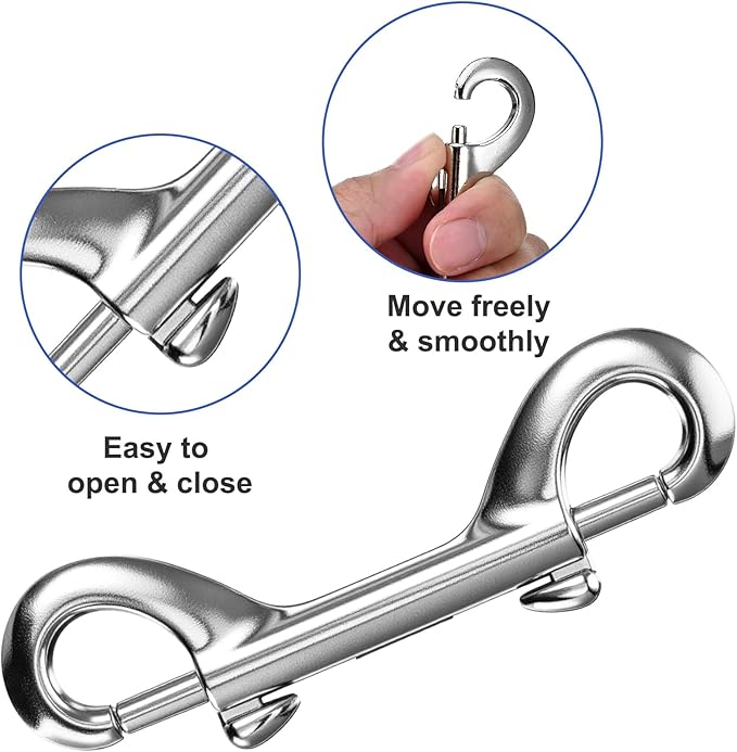 4 PCS Snap Hooks, 3.5 Inch Double Ended Snap Hooks Multipurpose Carabiners - Image 4