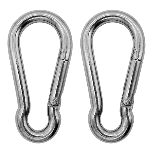 304 Stainless Steel Carabiners -6.3 inch Heavy Duty, Durable & Rust-Free Clips by Outmate
