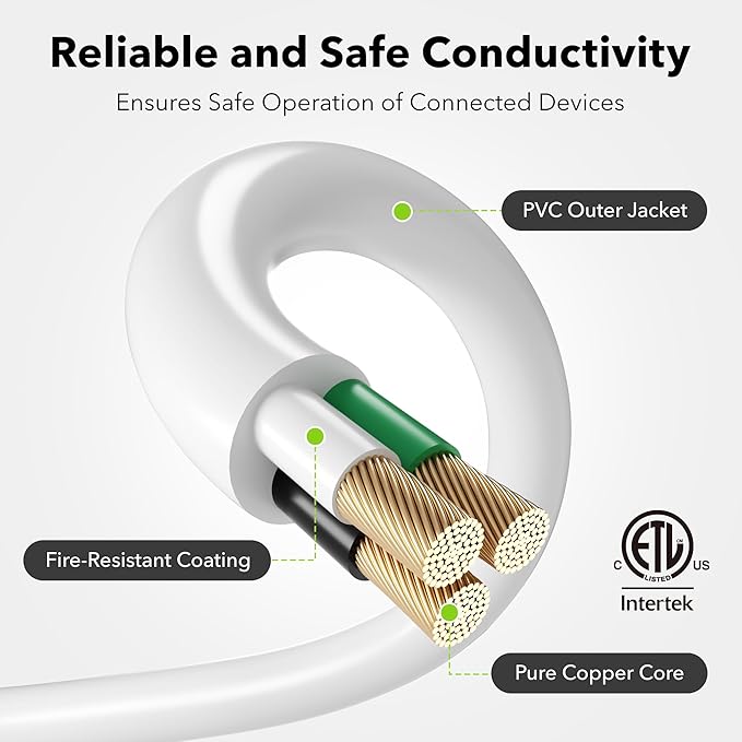BN-LINK 12ft Outdoor Extension Cord, 16 Gauge General Purpose Power Cord - Image 2