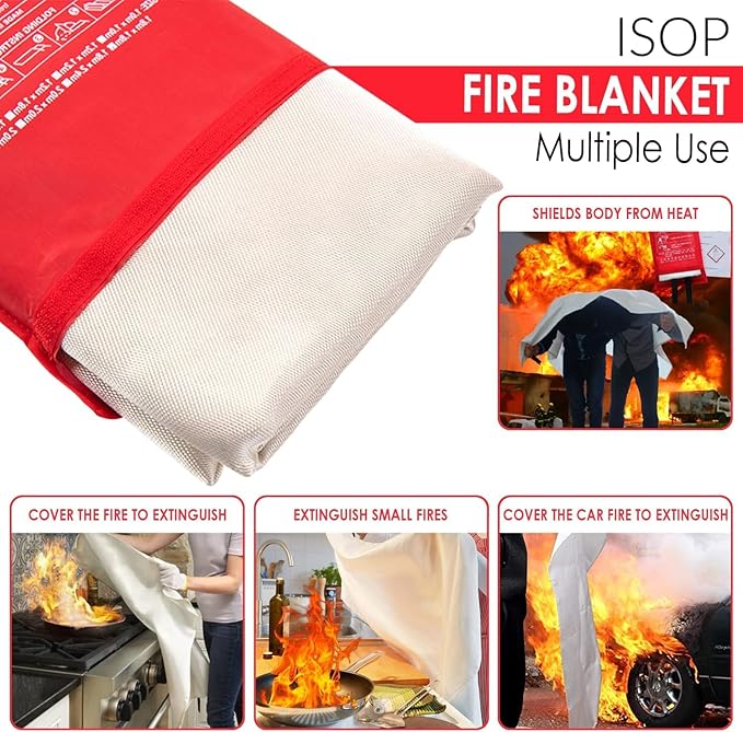 ISOP Fireproof Blanket Large 70 * 78 Inches Pack of 2 – Emergency Fire Blanket - Image 8