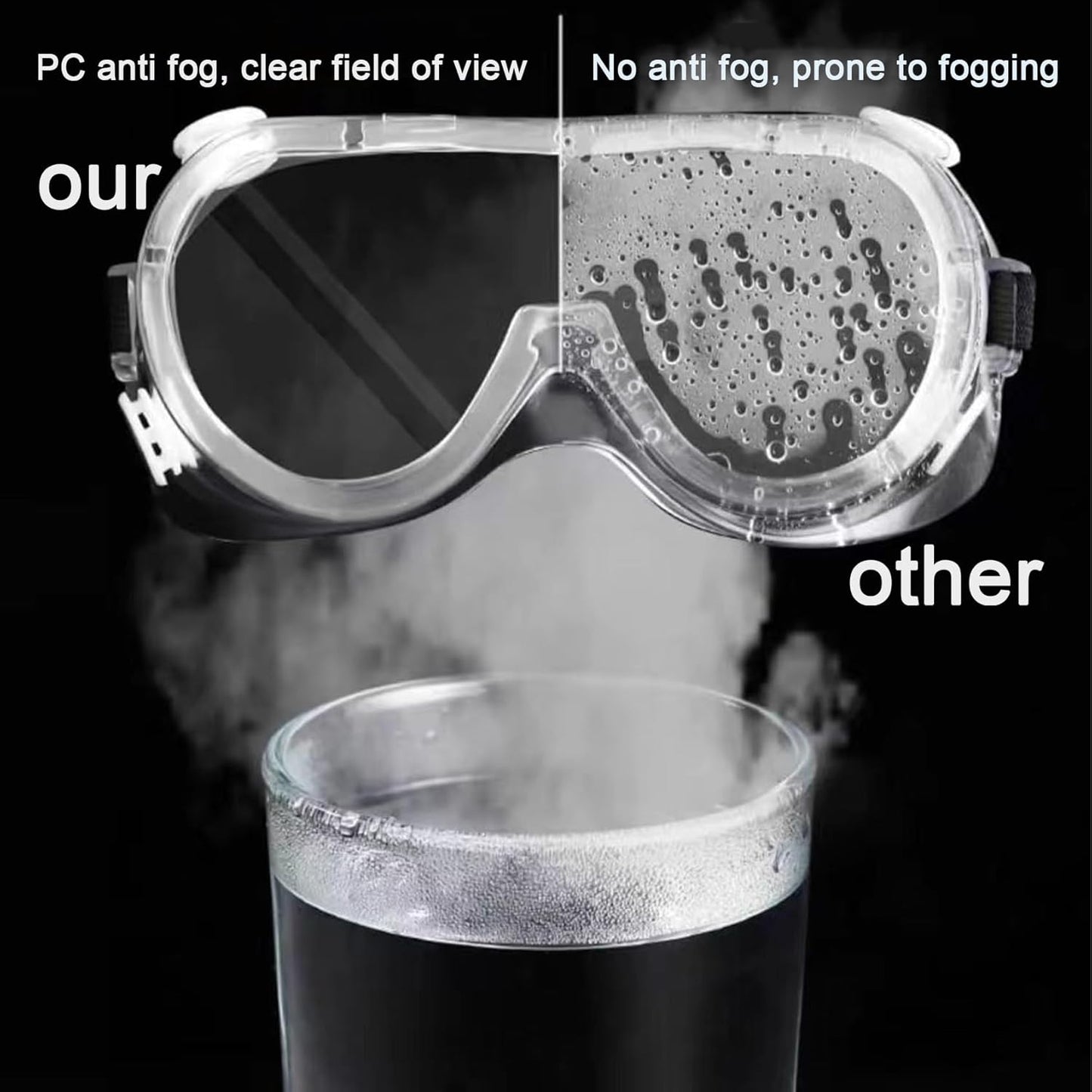 Safety Goggles 6 Pack - Anti-Fog Protective Safety Glasses - Clear Lens Adjustable Soft Lightweight Protection Eyewear