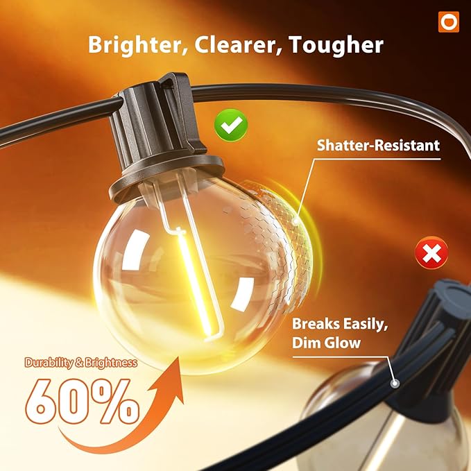 addlon Outdoor String Lights 100FT G40 - Image 4