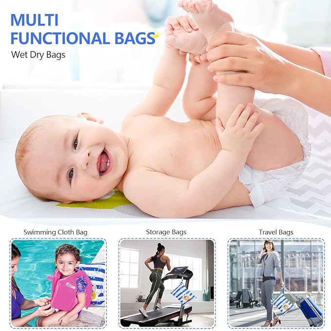 ALVABABY 2pcs Waterproof Wet Dry Bags, Reusable - Image 5