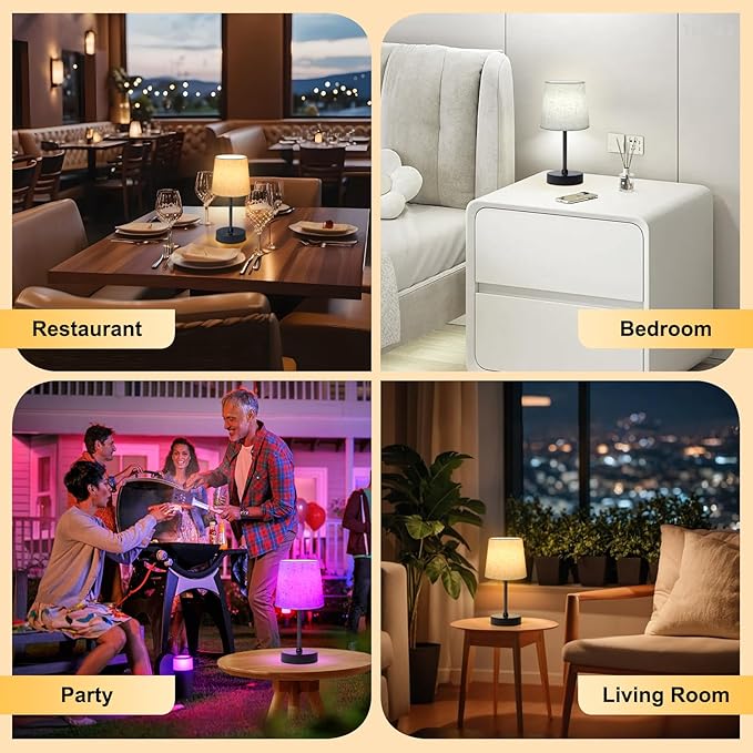 Wowag Small Cordless Table Lamp, 5000mAh Rechargeable Battery Operated Desk Lamp - Image 9