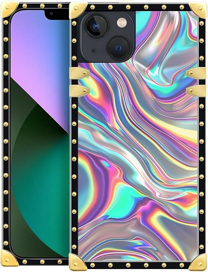 Compatible with iPhone 13 Case, Holographic Abstract Iridescent Textures Luxury by Unknown
