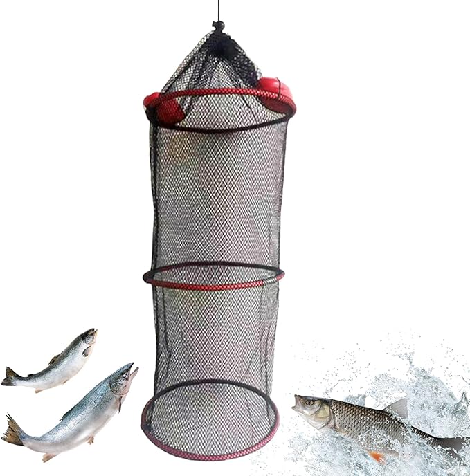 Fish Basket – 25x30cm/25x60cm/25x90cm Nylon, Portable Net Pen, Live Catch - Image 6