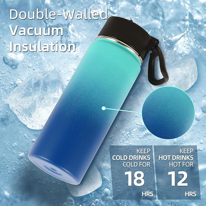 Volhoply 18oz Kids Insulated Water Bottle, Stainless Steel Water Bottles - Image 4