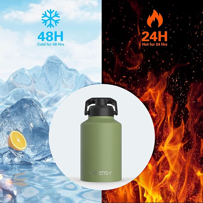 WATERSY 1 Gallon Water Bottle Insulated, BPA Free&Leak Proof, 128oz Stainless - Image 2