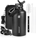 One Gallon Insulated Water Bottle, Triple Wall 128 oz Stainless Steel Wide by Sendestar