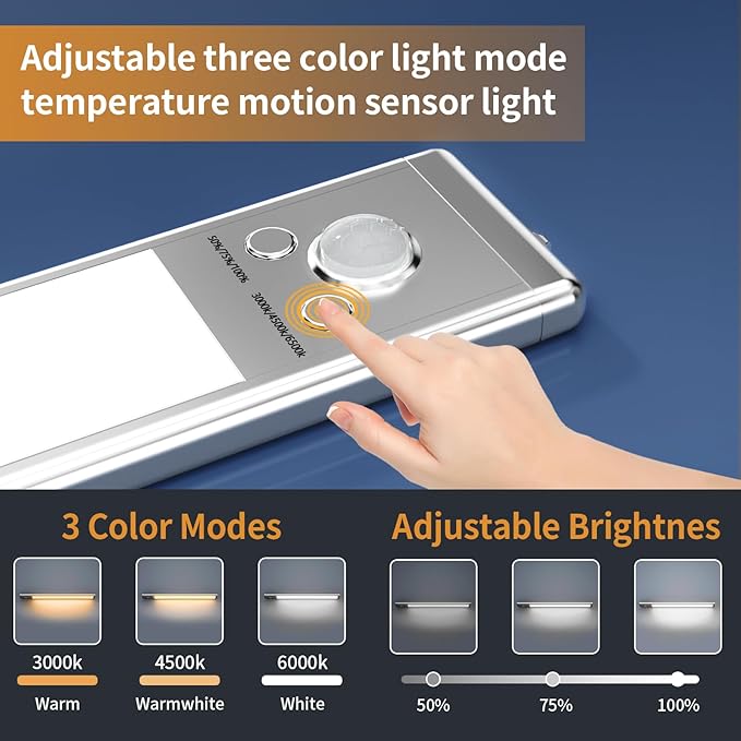Under Cabinet Lights, 76 LED Operated Motion Sensor Light Indoor, 1500mAh USB - Image 3
